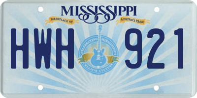 MS license plate HWH921