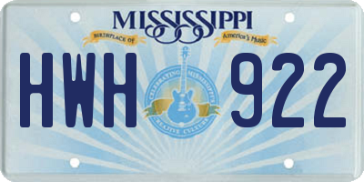 MS license plate HWH922