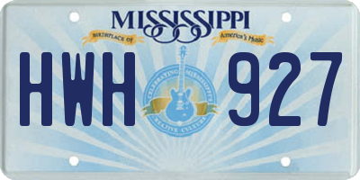 MS license plate HWH927