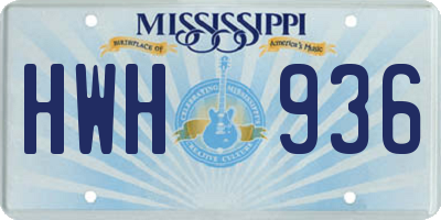 MS license plate HWH936