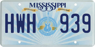 MS license plate HWH939