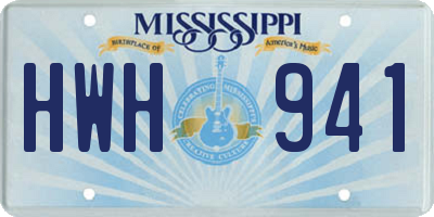 MS license plate HWH941