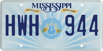 MS license plate HWH944