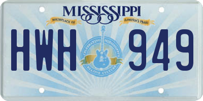 MS license plate HWH949