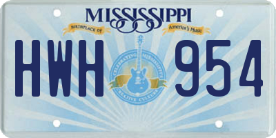 MS license plate HWH954