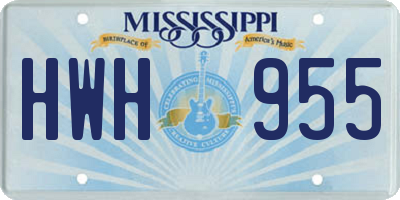 MS license plate HWH955