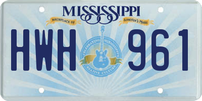 MS license plate HWH961