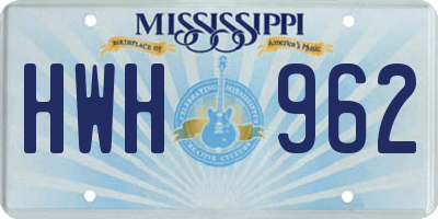 MS license plate HWH962