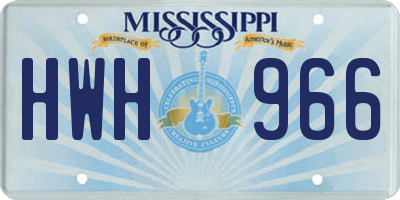 MS license plate HWH966