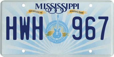 MS license plate HWH967
