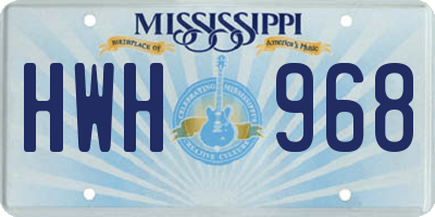 MS license plate HWH968