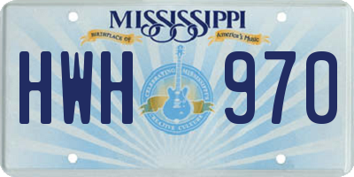 MS license plate HWH970