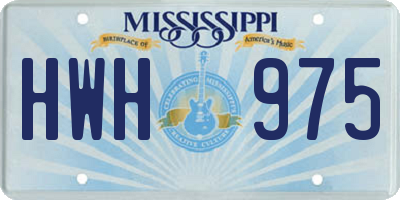 MS license plate HWH975