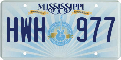 MS license plate HWH977