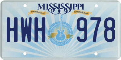 MS license plate HWH978