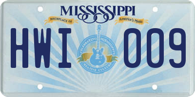 MS license plate HWI009