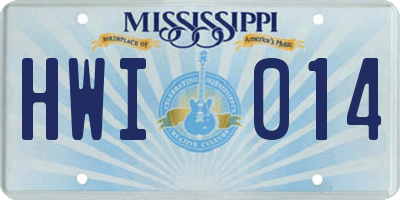MS license plate HWI014