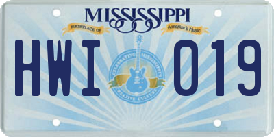 MS license plate HWI019