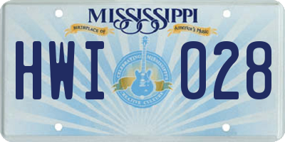 MS license plate HWI028