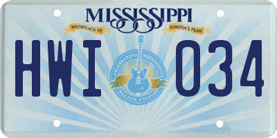 MS license plate HWI034