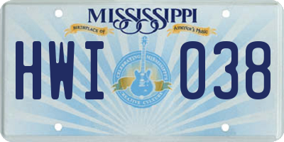 MS license plate HWI038