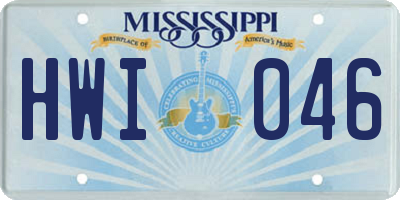 MS license plate HWI046