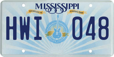 MS license plate HWI048