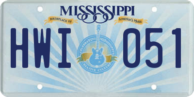 MS license plate HWI051