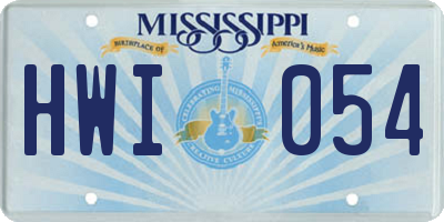MS license plate HWI054