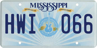 MS license plate HWI066