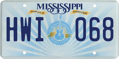 MS license plate HWI068