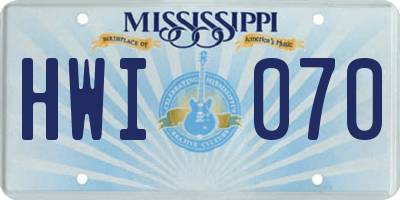 MS license plate HWI070