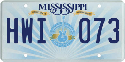 MS license plate HWI073