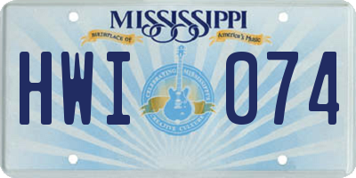 MS license plate HWI074