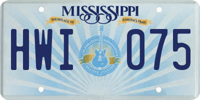 MS license plate HWI075