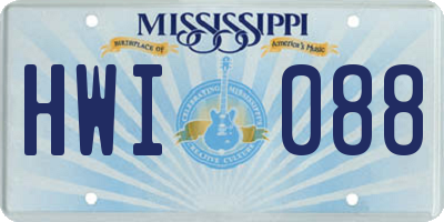 MS license plate HWI088