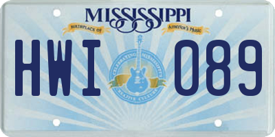MS license plate HWI089
