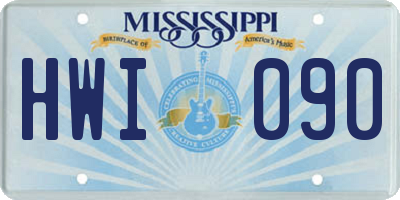 MS license plate HWI090