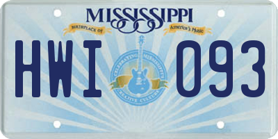MS license plate HWI093