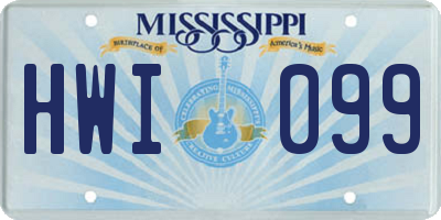 MS license plate HWI099