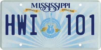 MS license plate HWI101