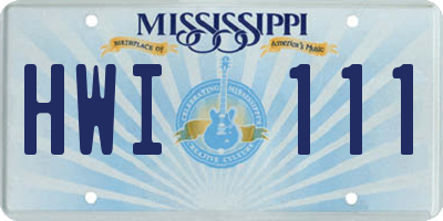MS license plate HWI111