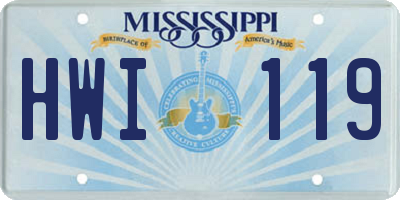 MS license plate HWI119