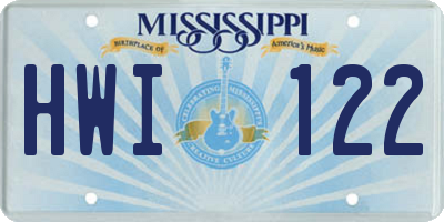 MS license plate HWI122