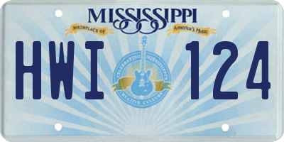 MS license plate HWI124