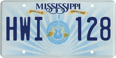 MS license plate HWI128