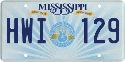 MS license plate HWI129