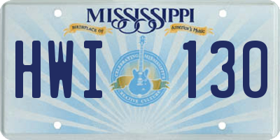 MS license plate HWI130
