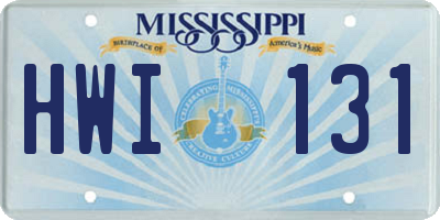 MS license plate HWI131