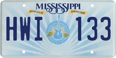 MS license plate HWI133